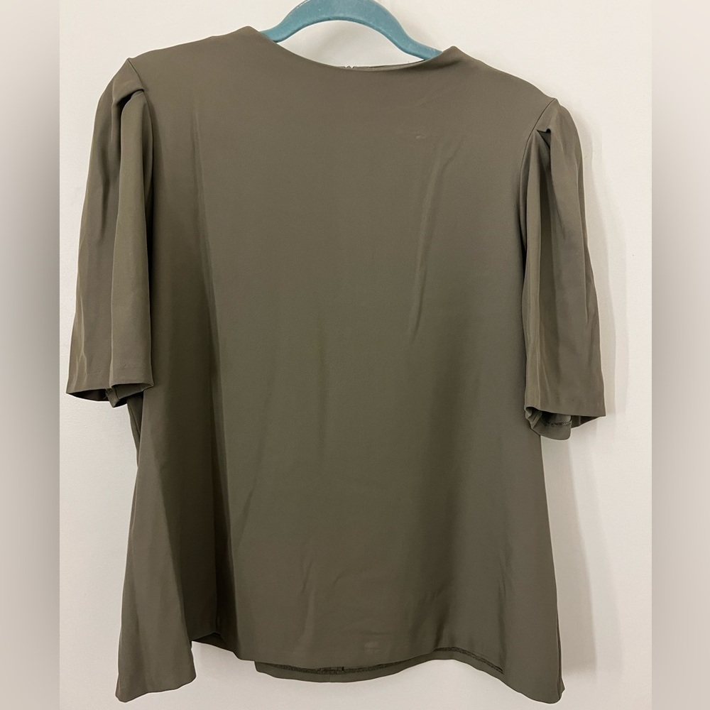 Calvin Klein Solid Elbow Length Blouse - Olive Gr… - image 3
